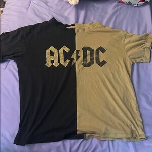 Maurices Black and Olive AC/DC Short Sleeve Tee